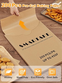 Foto 4 | Bandejas Para Hornear De Papel Pergamino Smartake, 200 Unidades, 30 X 40 Cm - Venta Internacional.