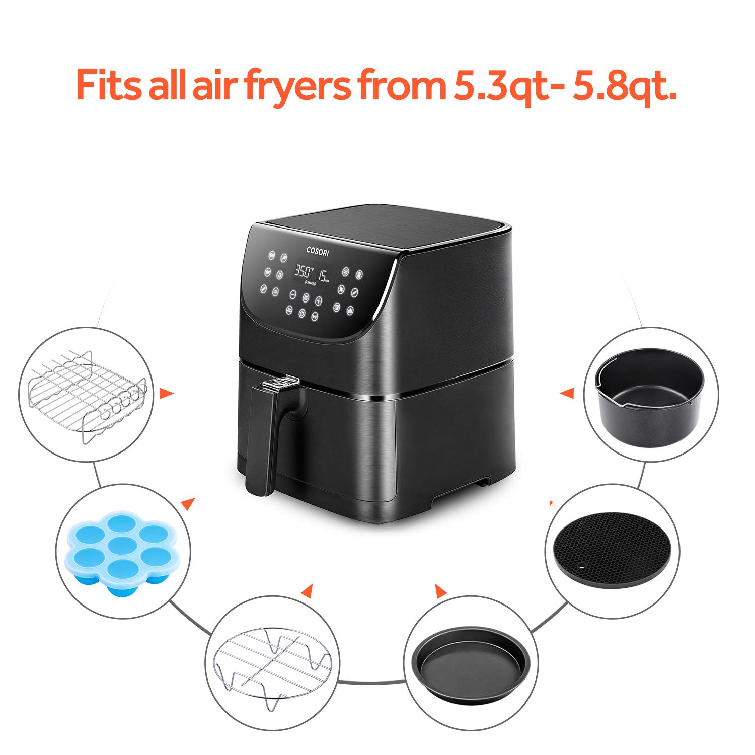 Foto 7 pulgar | Set de Accesorios Air Fryer Cosori 6 Piezas - Venta Internacional