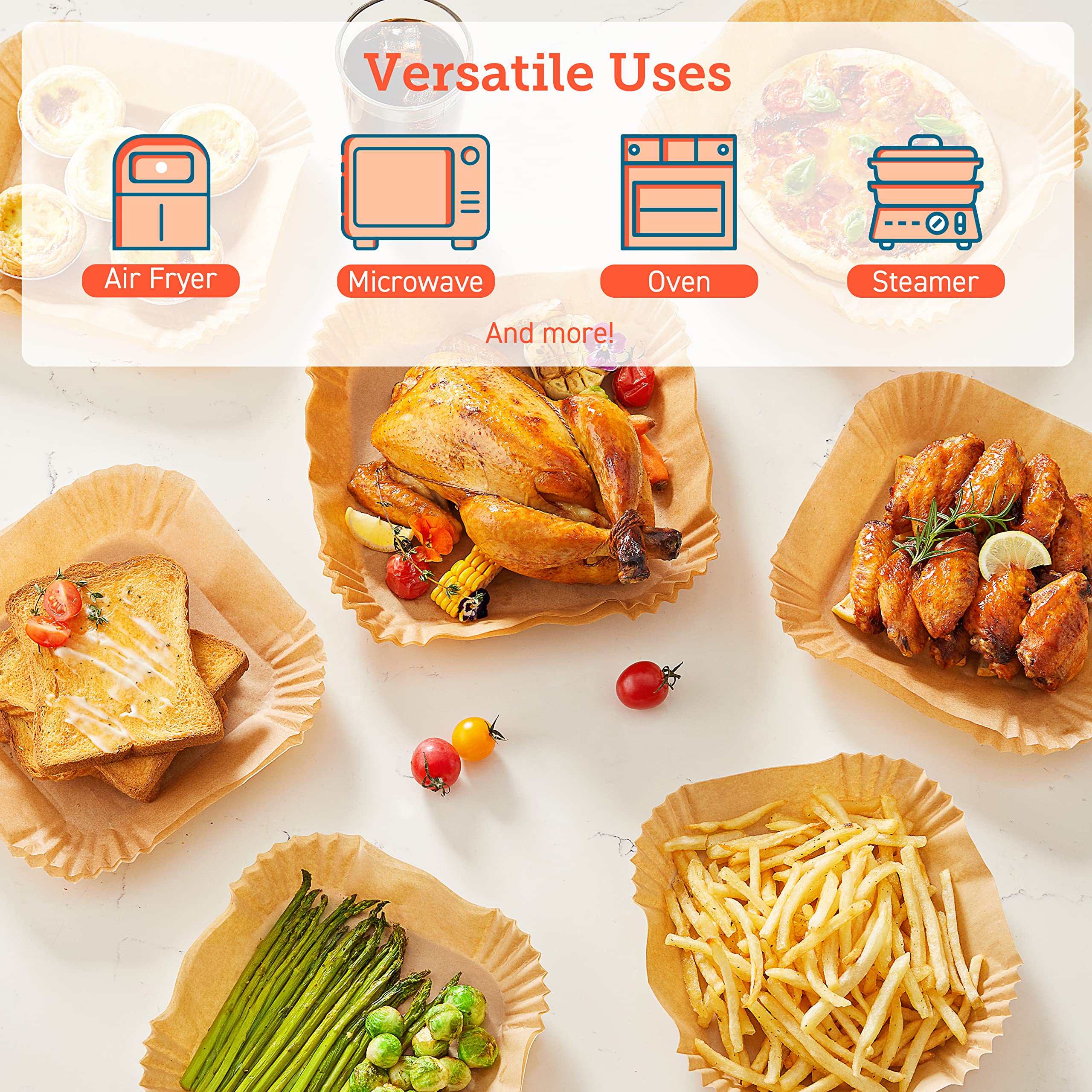 Foto 5 pulgar | Papel Desechable Cuadrado Air Fryer Liners Cosori 100 Unidades - Venta Internacional