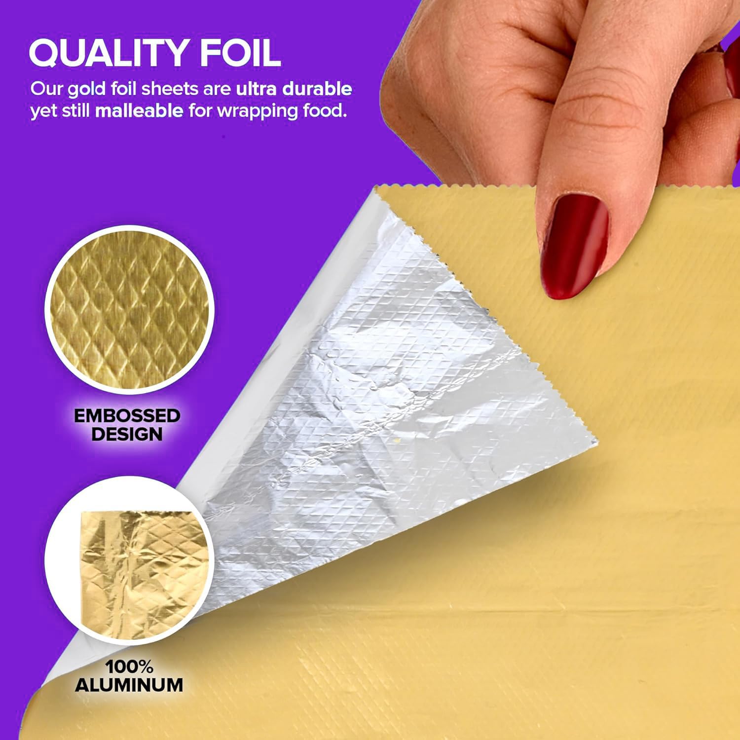 Foto 4 pulgar | Láminas De Papel De Aluminio Stock Your Home, 200 Unidades, 30 Cm X 27 Cm - Venta Internacional.