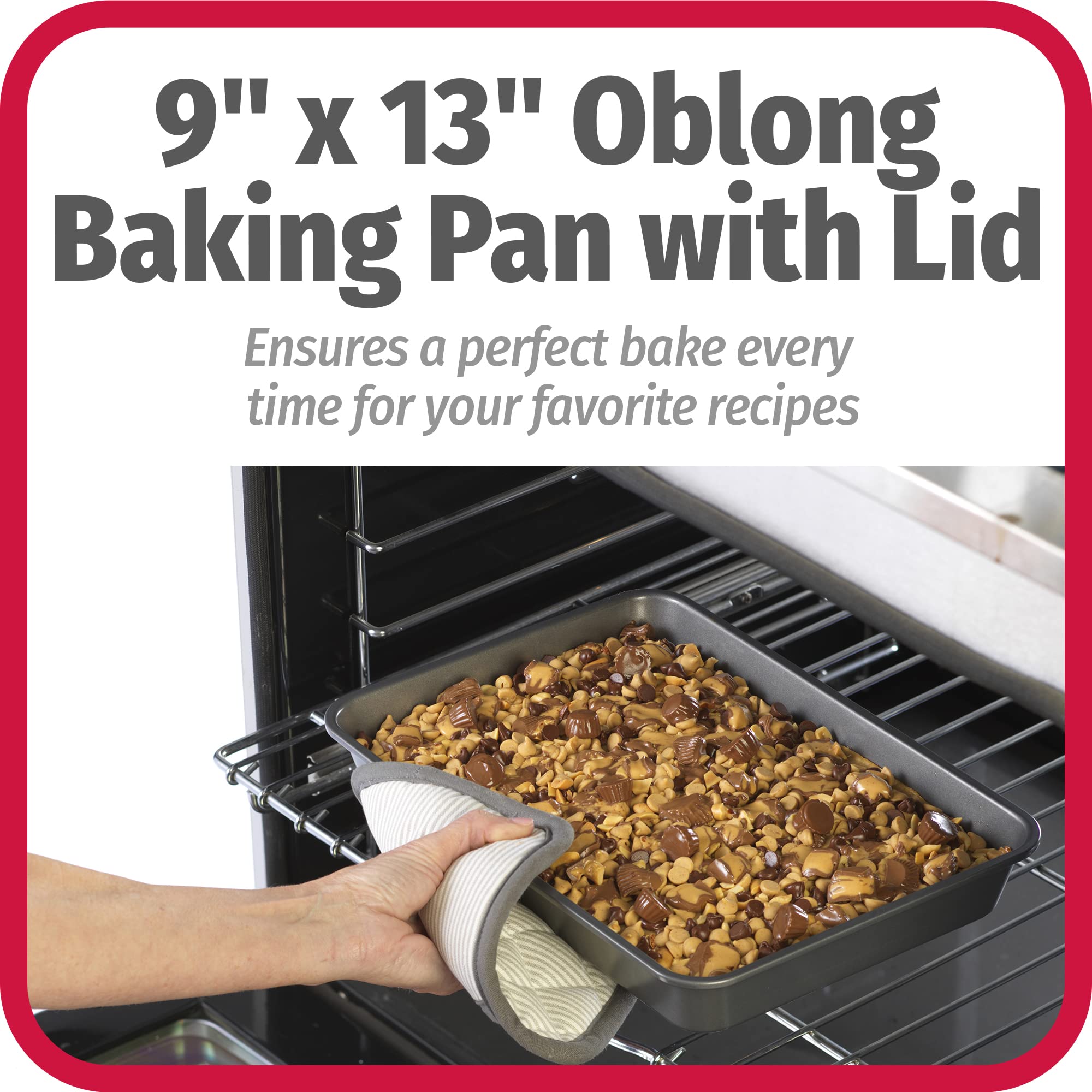 Foto 3 pulgar | Molde Para Hornear Tartas Goodcook De Acero Antiadherente Con Tapa, 9 X 13 Pulgadas, Gris - Venta Internacional.