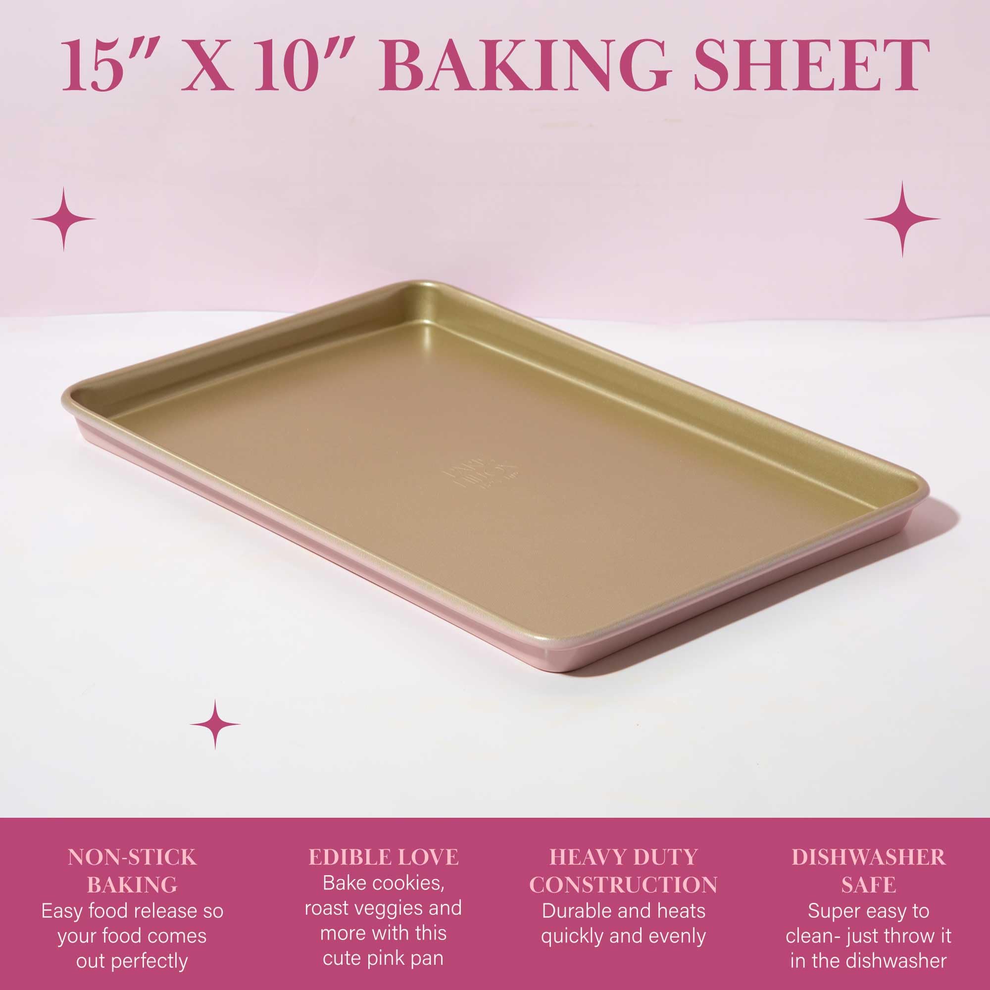 Foto 2 | Bandeja para Hornear Paris Hilton Antiadherente Acero al Carbono 38 X 25 Cm Rosa - Venta Internacional
