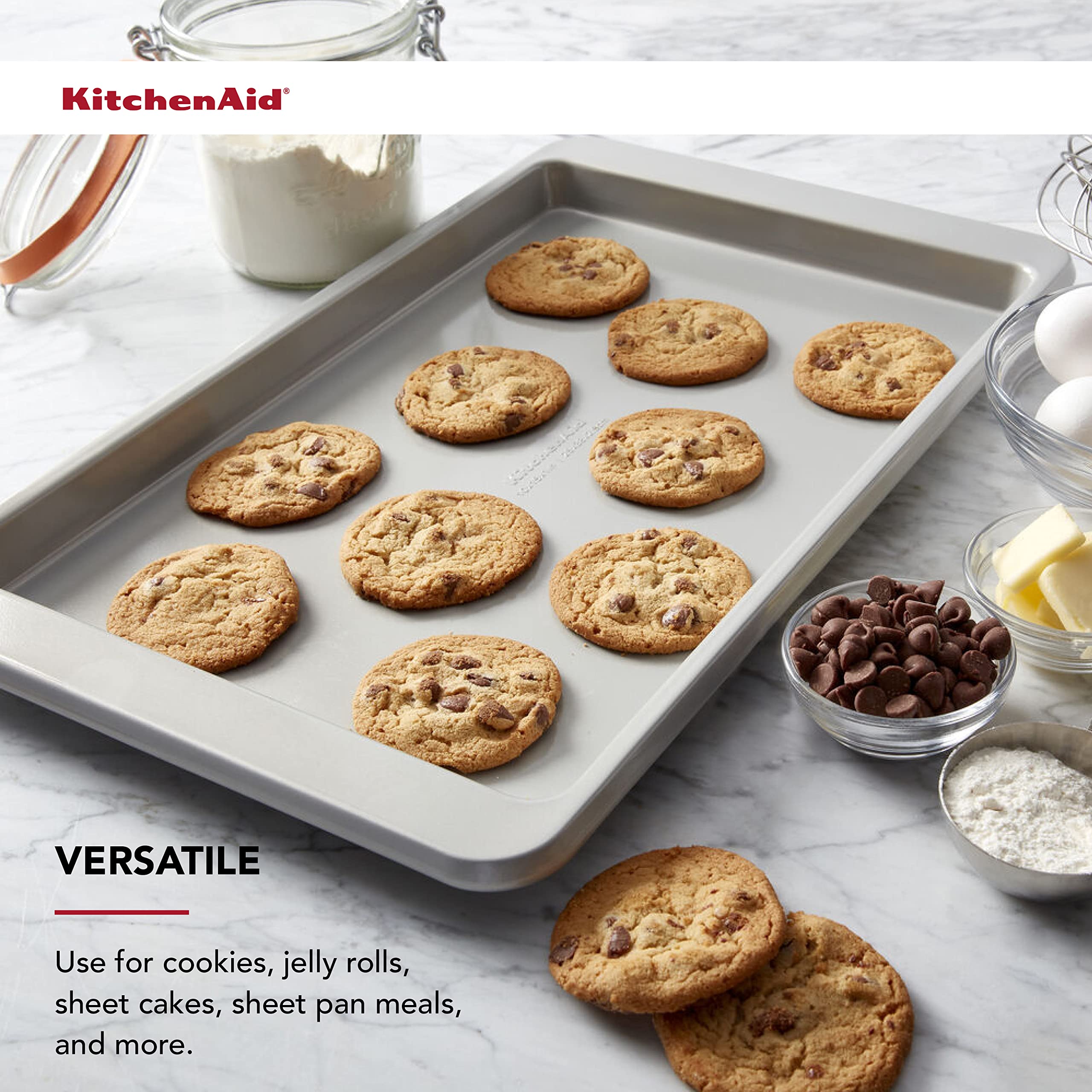 Foto 6 pulgar | Bandeja Para Hornear Kitchenaid Antiadherente De Acero Aluminizado De 25 X 38 Cm - Venta Internacional.