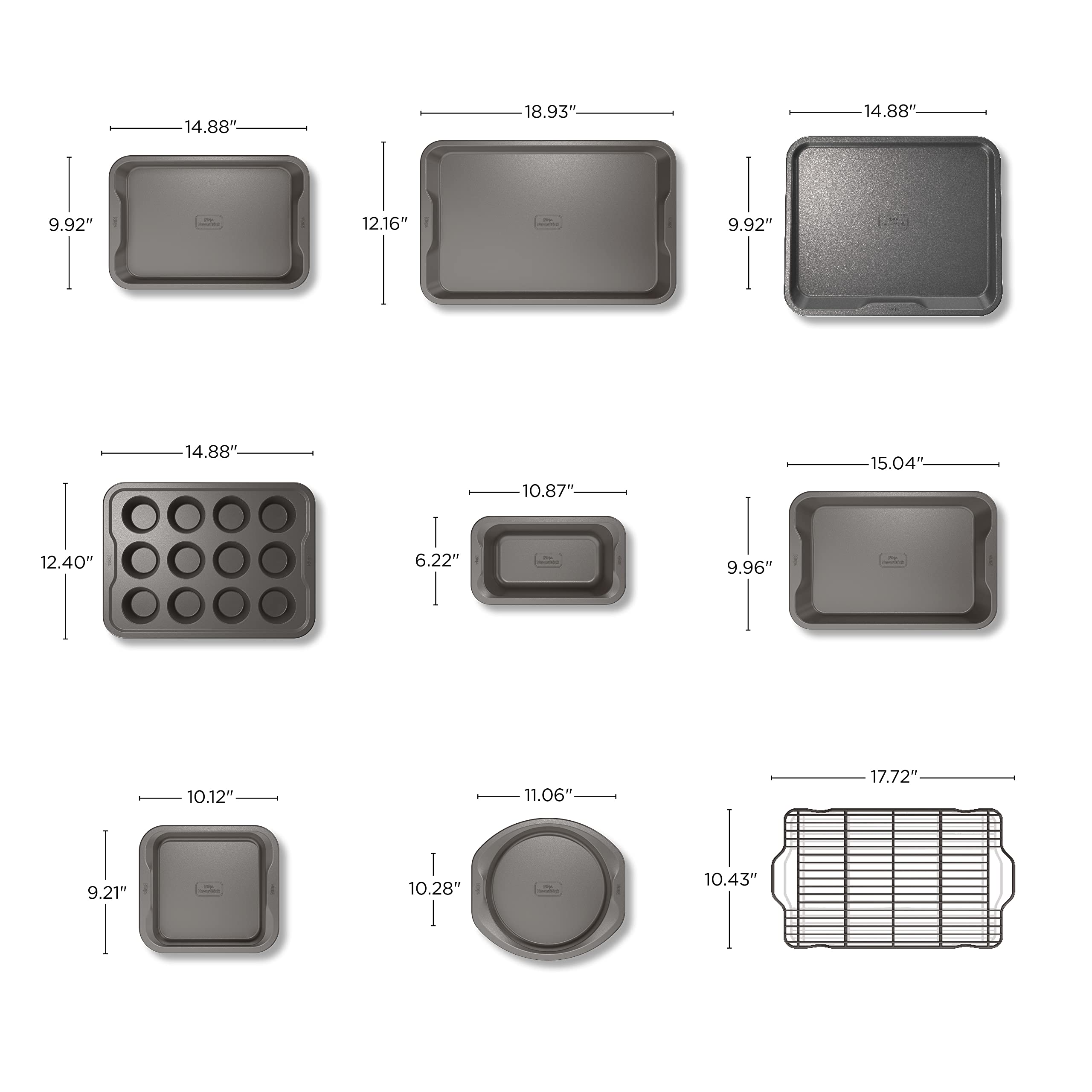 Foto 8 pulgar | Juego De Utensilios Para Hornear Ninja Foodi Neverstick Premium De 10 Piezas, Color Gris - Venta Internacional.