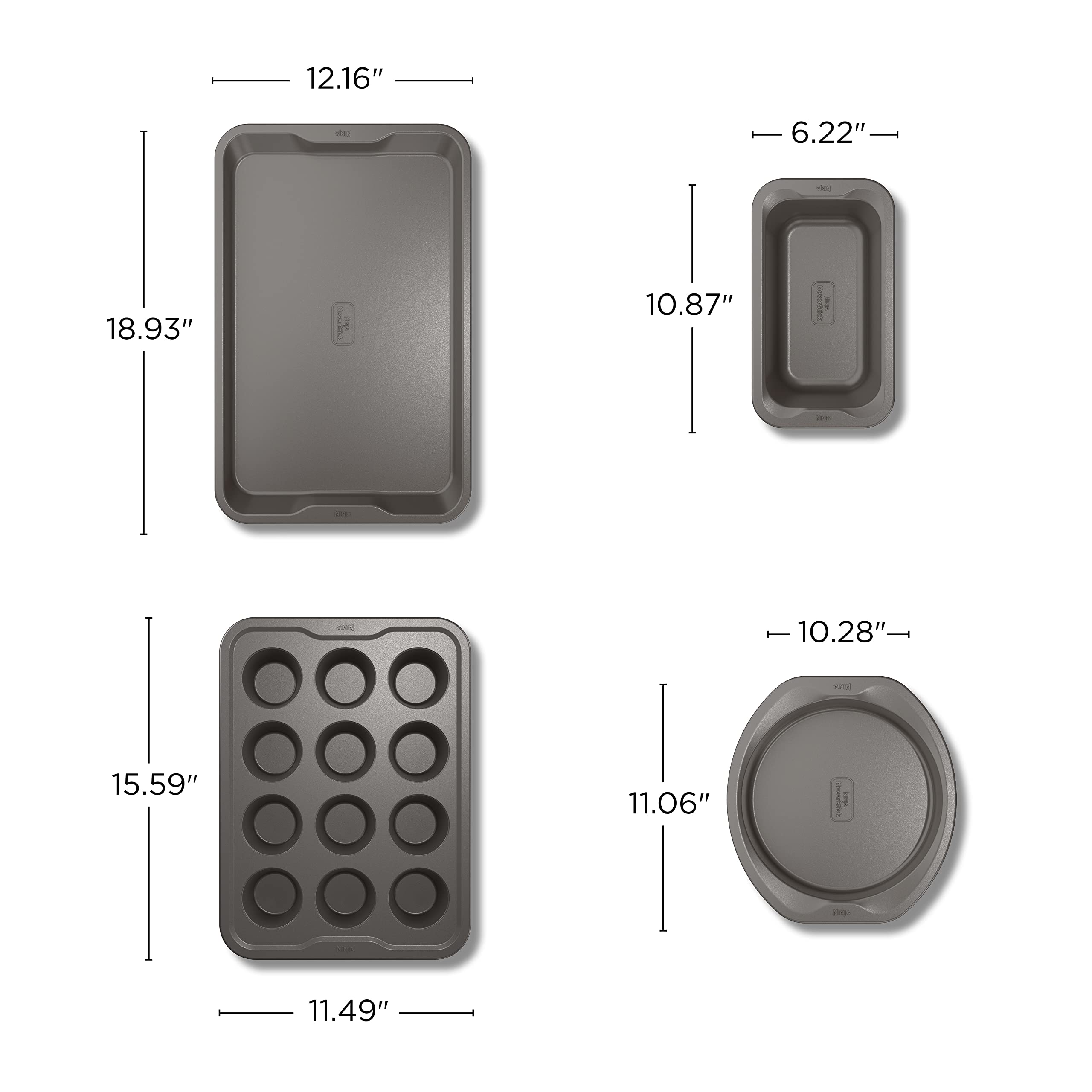 Foto 8 pulgar | Juego De Utensilios Para Hornear Ninja Foodi Neverstick Premium De 5 Piezas, Color Gris - Venta Internacional.