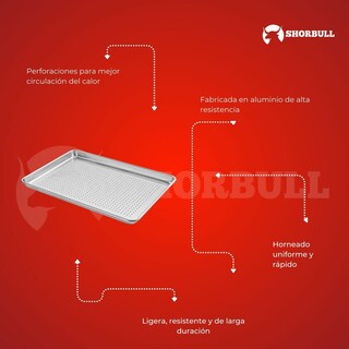 Foto 3 | Kit 5 Charolas Shorbull Perforadas Panadero