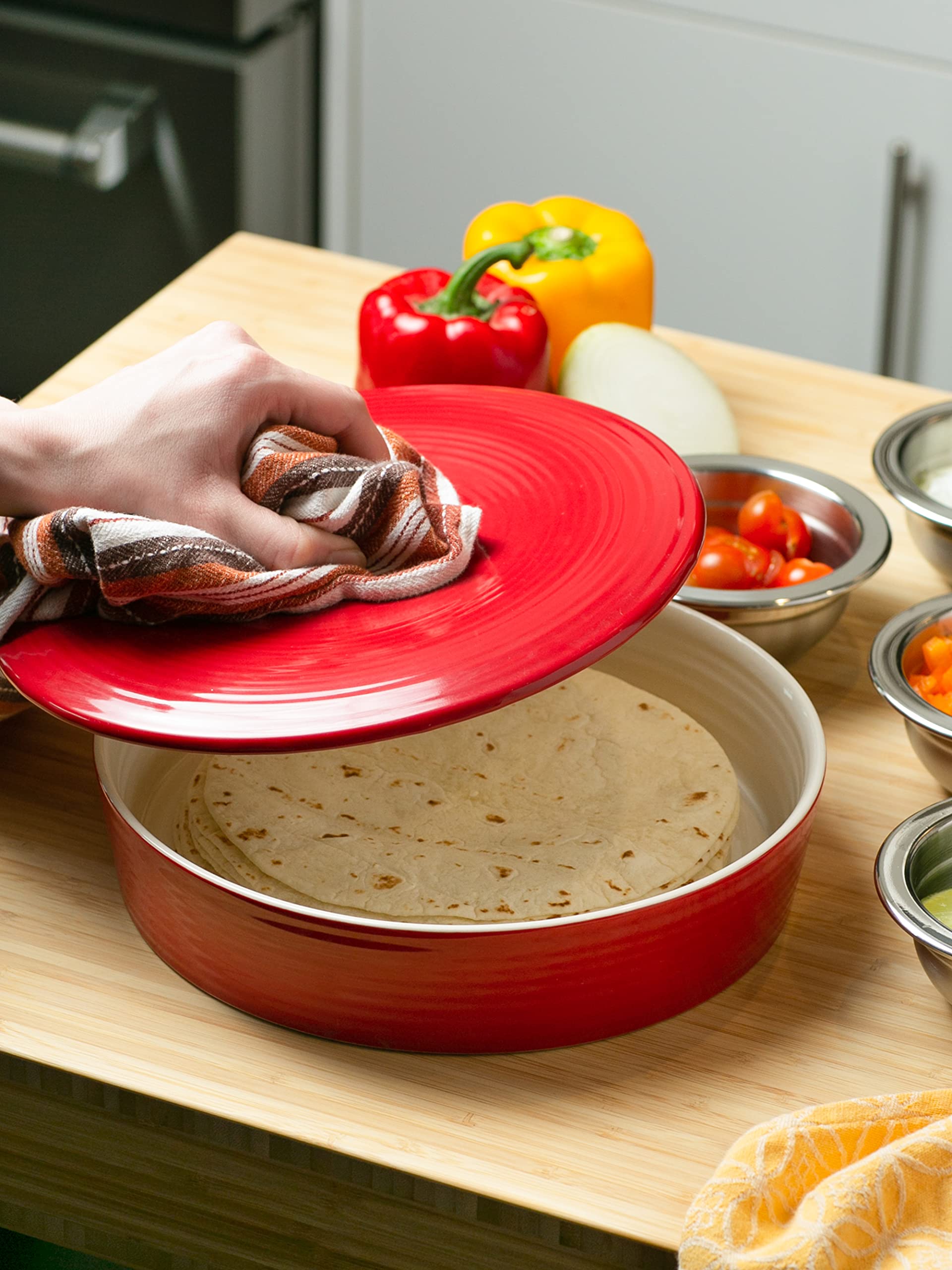 Foto 3 pulgar | Calentador De Tortillas Rsvp International, 24 Tortillas De Gres - Venta Internacional.