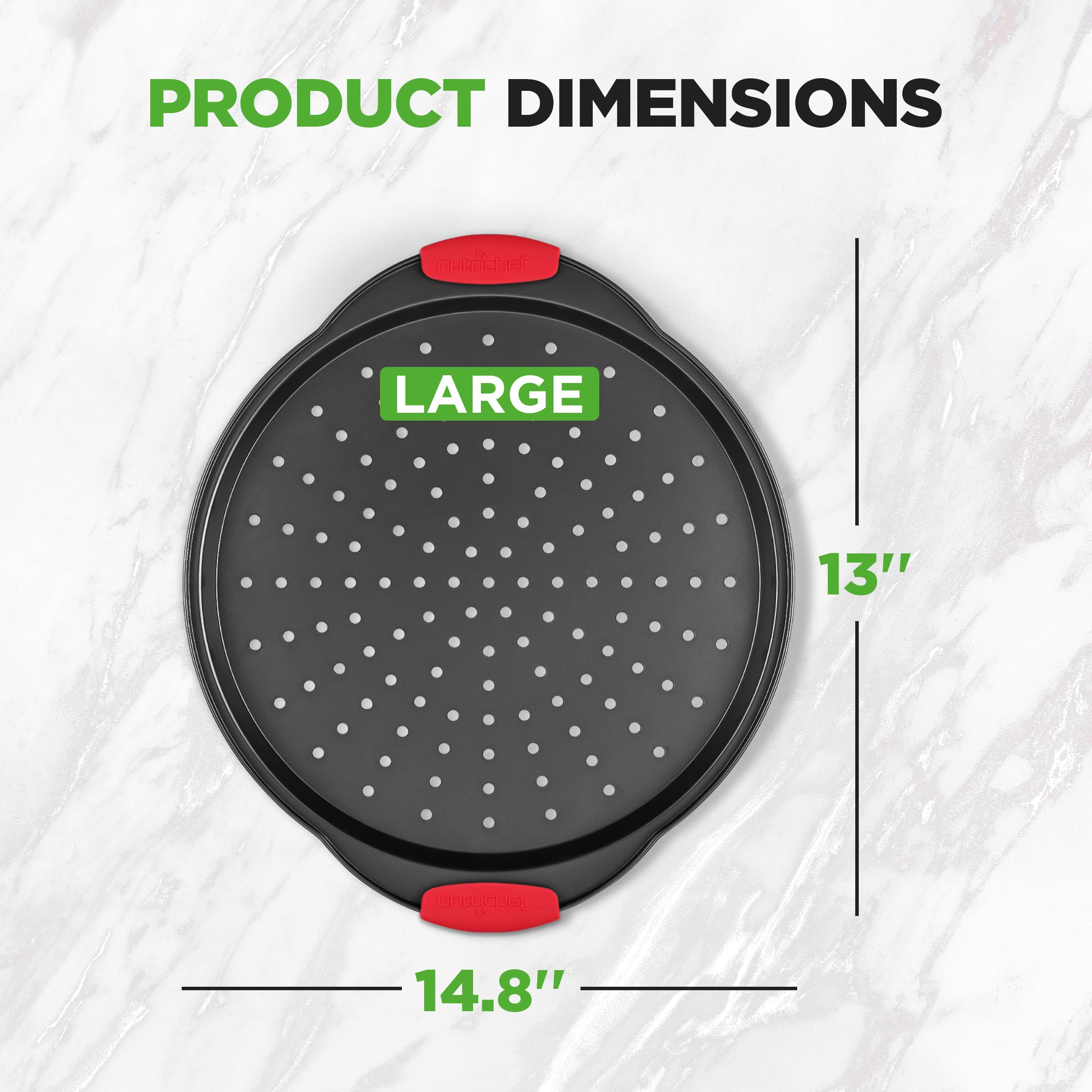 Foto 4 pulgar | Bandeja Para Pizza Nutrichef Ncbpiz1 Redonda De Acero Al Carbono De 33 Cm  Antiadherente - Venta Internacional.