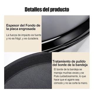 Foto 2 | 2 Charola Antideslizante De 14 Pulgadas/35 Cm Para Mesero Belug Color Negro