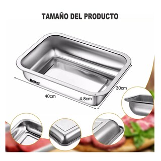 Foto 2 | 2pcs Charolas De Hornear De Acero Inoxidable Belug 40x30cm