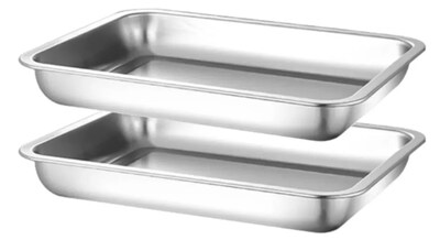 Foto 1 | Xtellar Charola De Hornear Gourmet En Acero Inoxidable 50x35 Cm Juego De 2