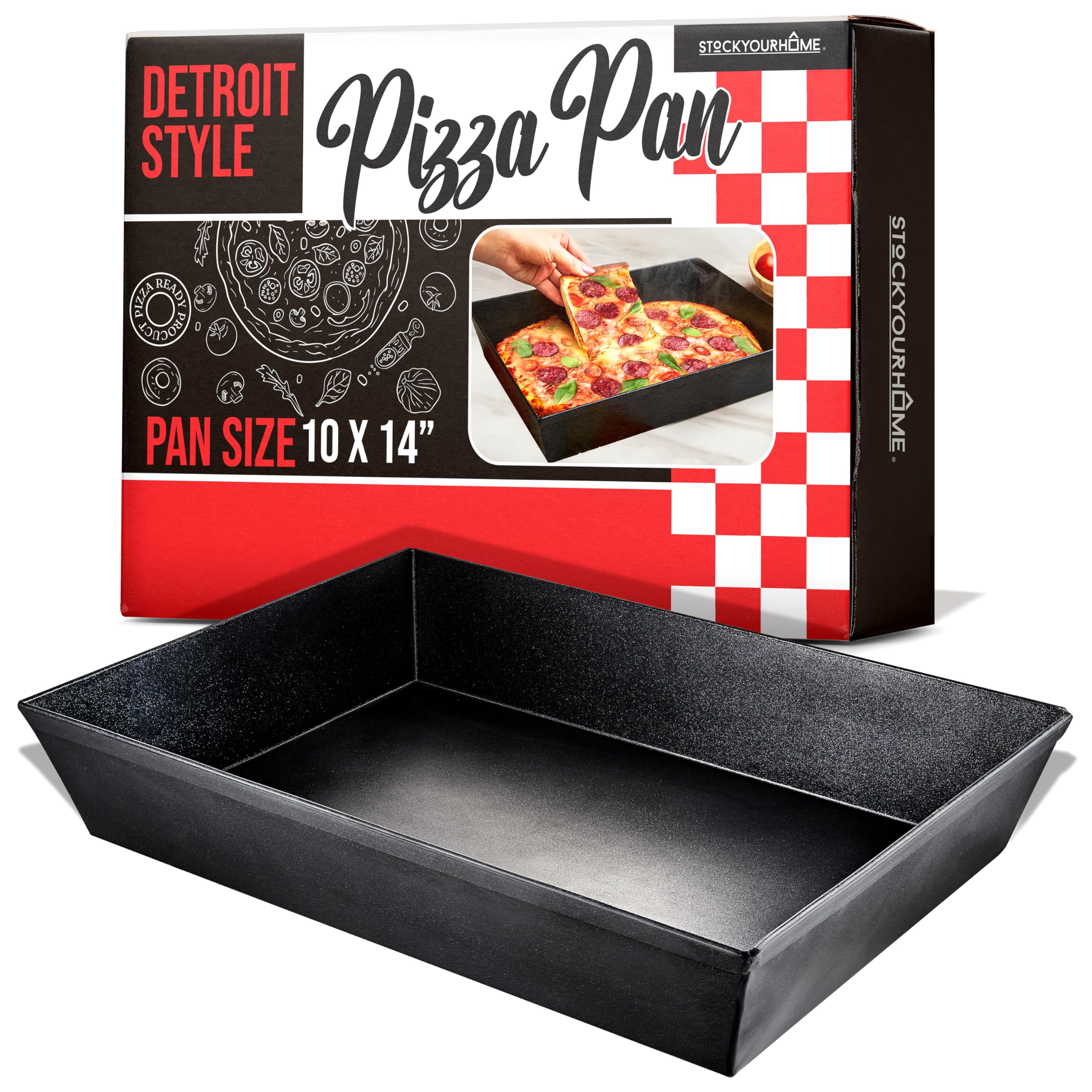 Foto 2 pulgar | Pan Para Pizza Stock Your Home, Aluminio De 10 X 14 Pulgadas, Estilo Detroit - Venta Internacional.