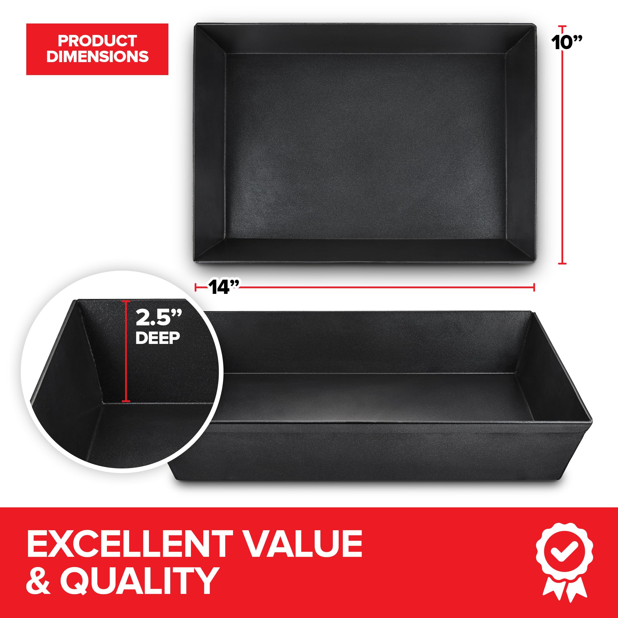 Foto 2 | Pan Para Pizza Stock Your Home, Aluminio De 10 X 14 Pulgadas, Estilo Detroit - Venta Internacional.
