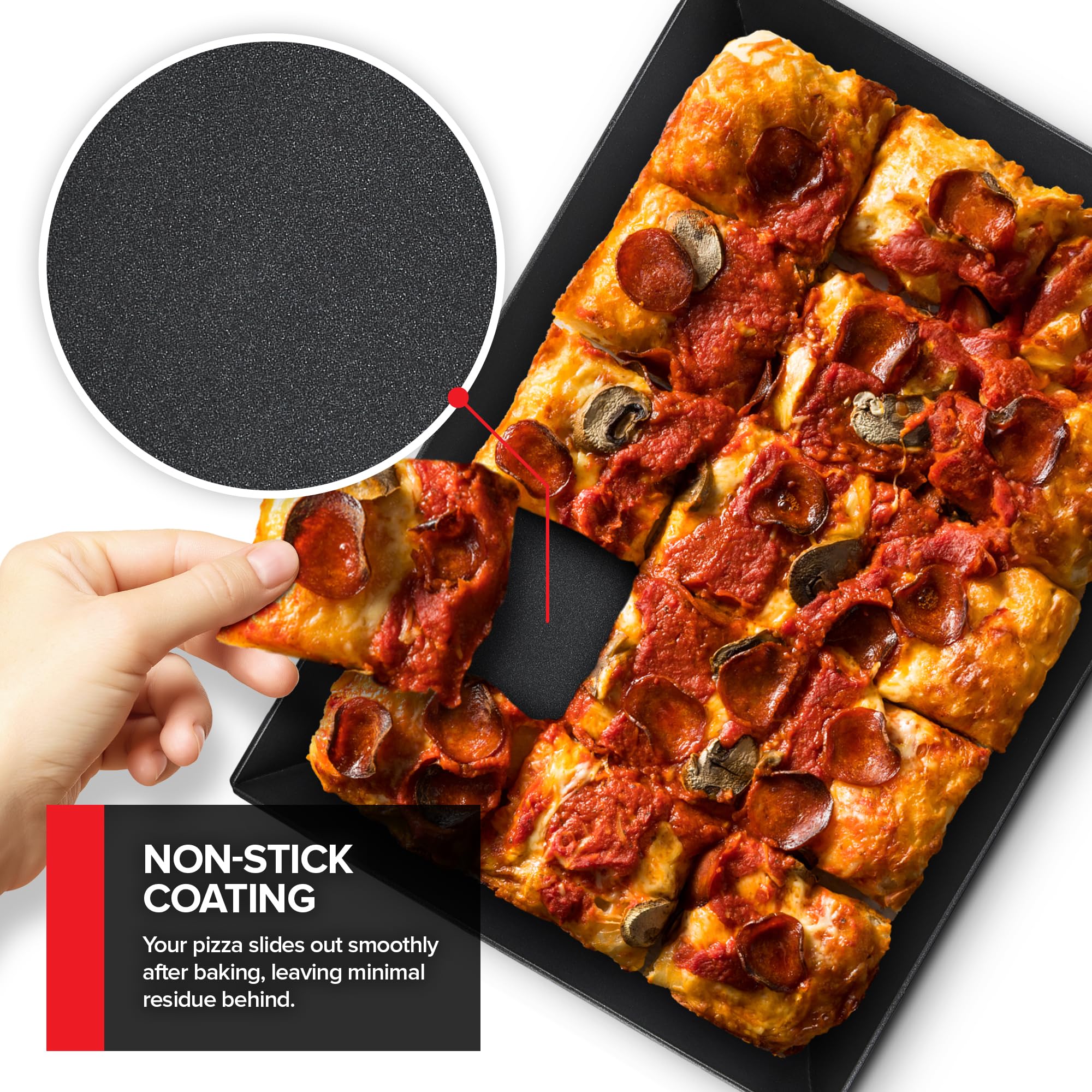Foto 5 pulgar | Pan Para Pizza Stock Your Home, Aluminio De 10 X 14 Pulgadas, Estilo Detroit - Venta Internacional.