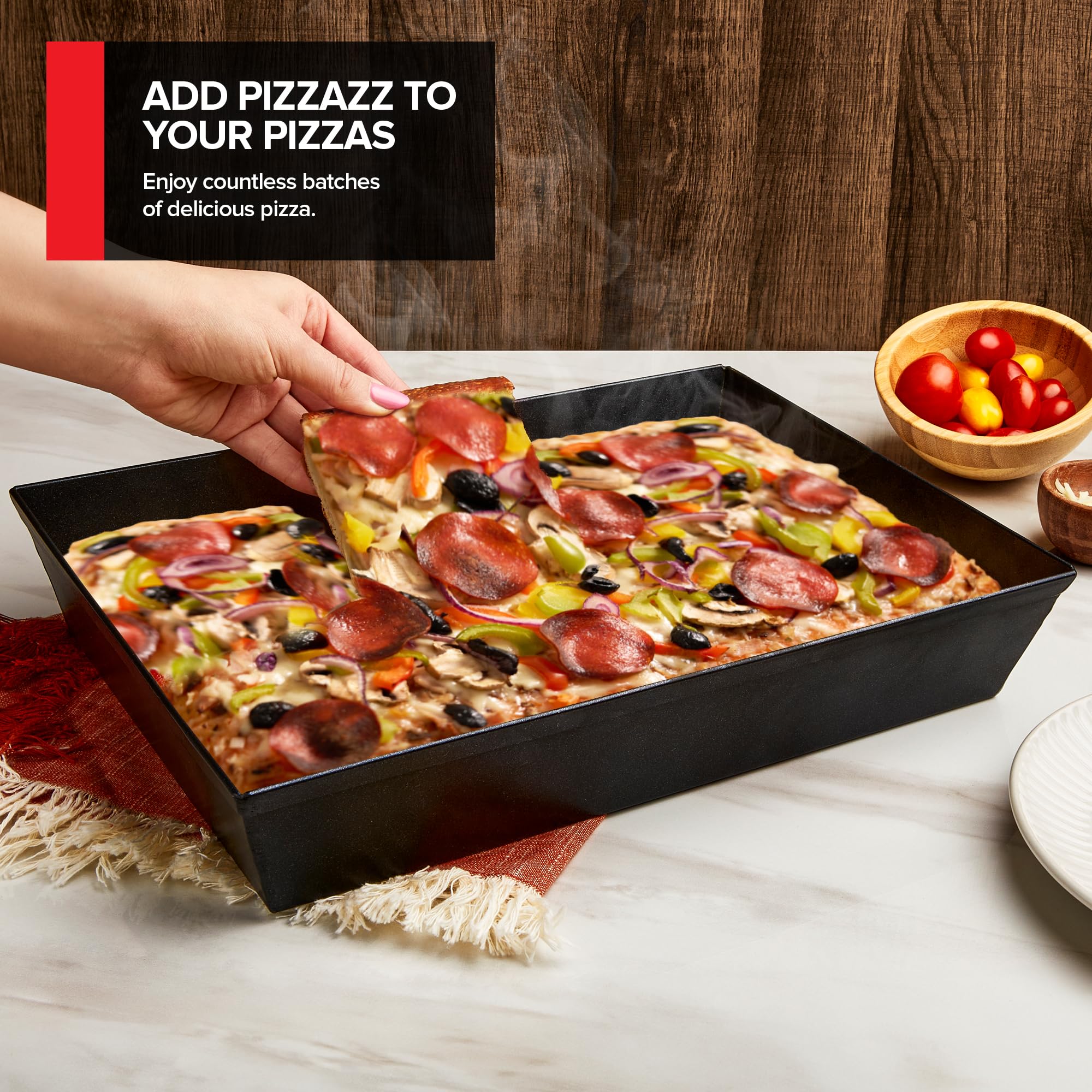 Foto 7 pulgar | Pan Para Pizza Stock Your Home, Aluminio De 10 X 14 Pulgadas, Estilo Detroit - Venta Internacional.