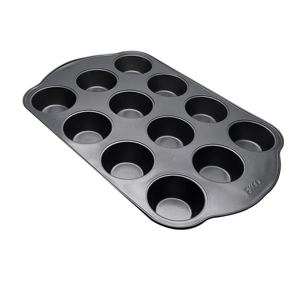 Foto 1 | Molde de 12 Muffins Ekco Evolution de Acero Inoxidable color Negro con Antiadherente de Alta Resiste