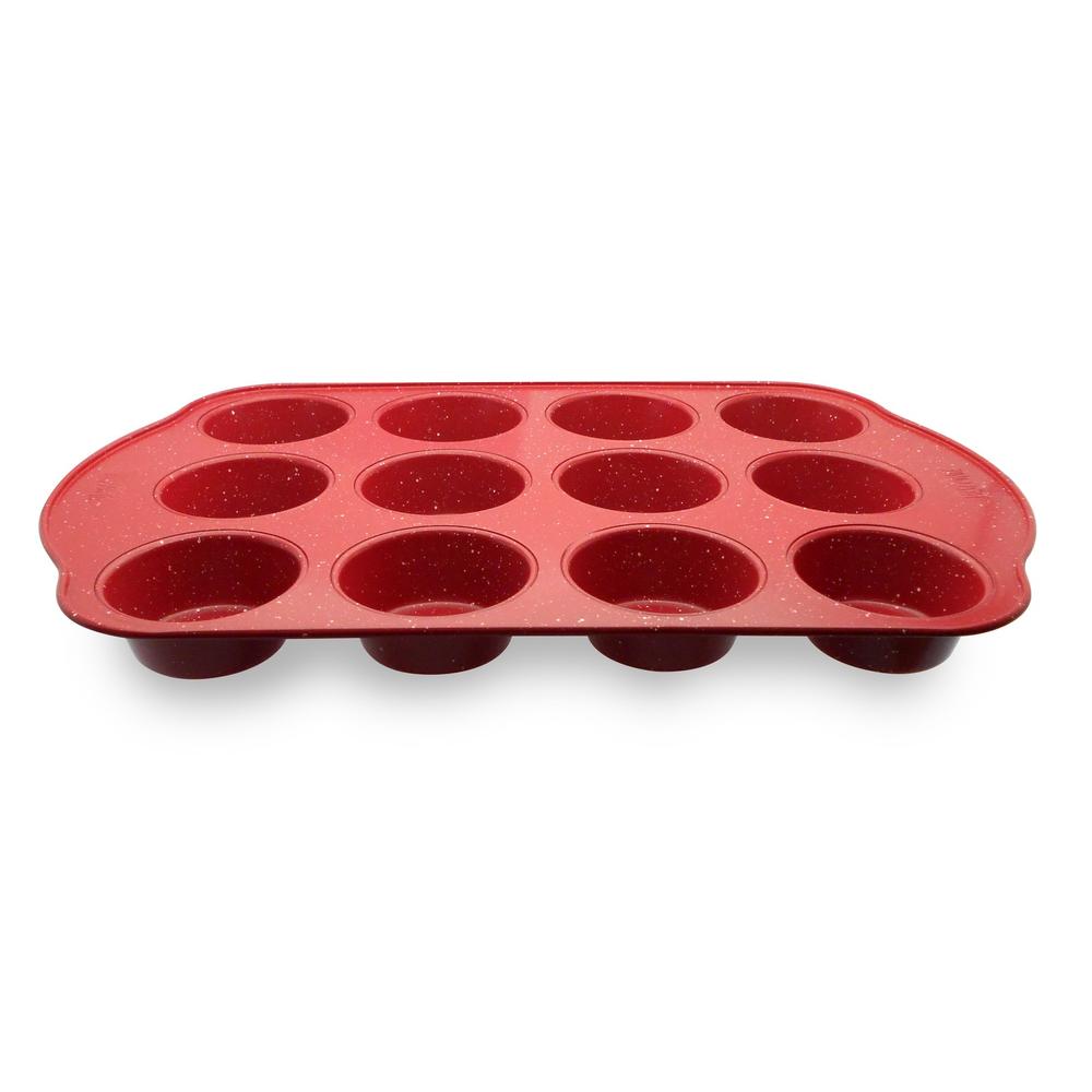 Molde para Muffin Spatter Vasconia Bakers Advantages de 12 Piezas de Acero Carbonizado color Rojo