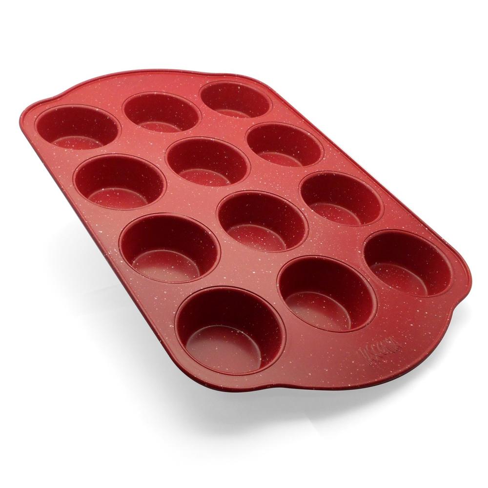 Foto 3 pulgar | Molde para Muffin Spatter Vasconia Bakers Advantages de 12 Piezas de Acero Carbonizado color Rojo