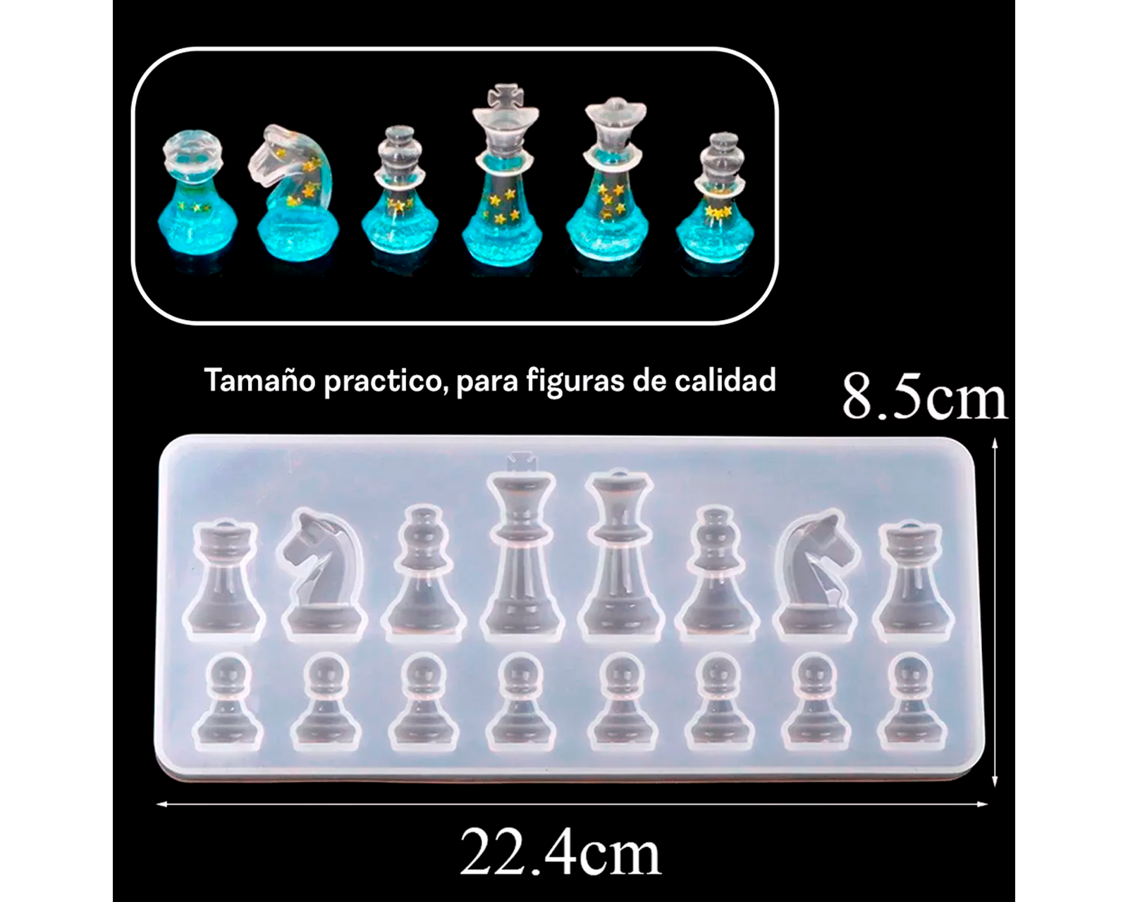 Foto 5 pulgar | Molde de Silicona en Forma de Ajedrez para Resina