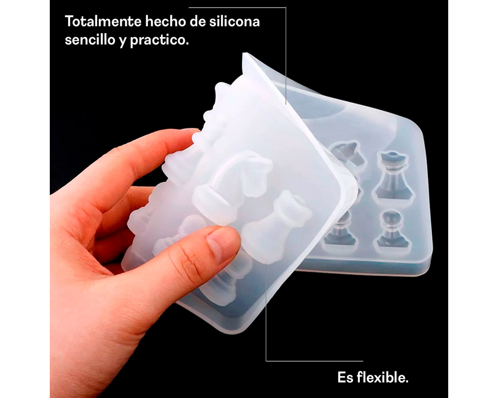 Foto 6 | Molde de Silicona en Forma de Ajedrez para Resina