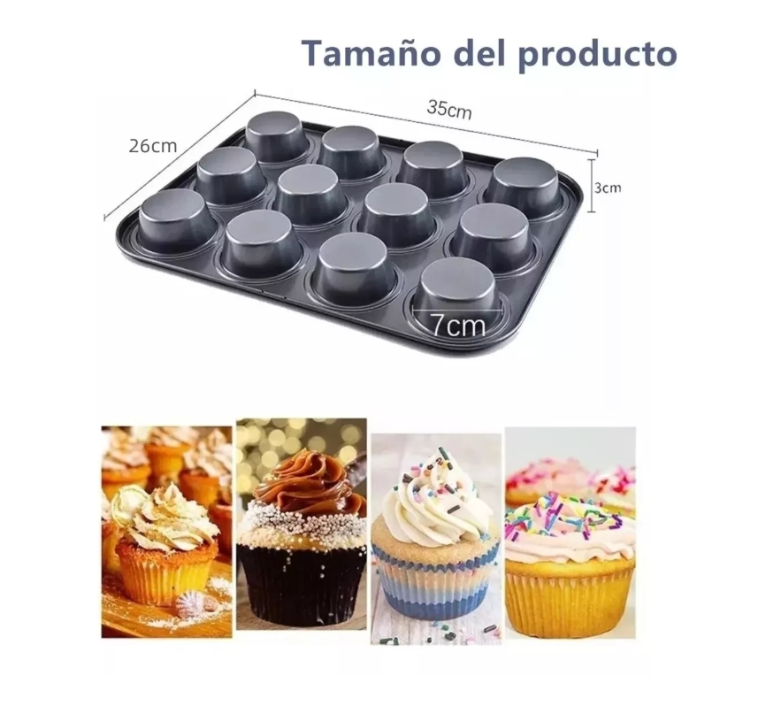 Foto 4 pulgar | Set 2 Charolas Wünd para Pan 24 Moldes Cupcakes 100 Capacillos