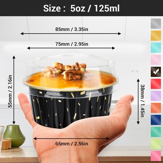 Foto 2 | Moldes Para Hornear Eusoar En Papel De Aluminio, 125 Ml, 100 Unidades, Con Tapas - Venta Internacional.