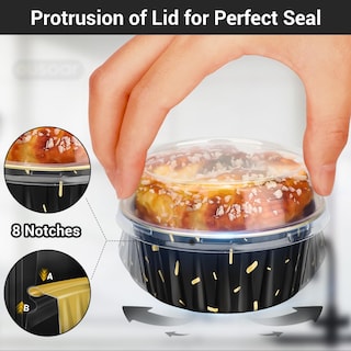Foto 4 | Moldes Para Hornear Eusoar En Papel De Aluminio, 125 Ml, 100 Unidades, Con Tapas - Venta Internacional.
