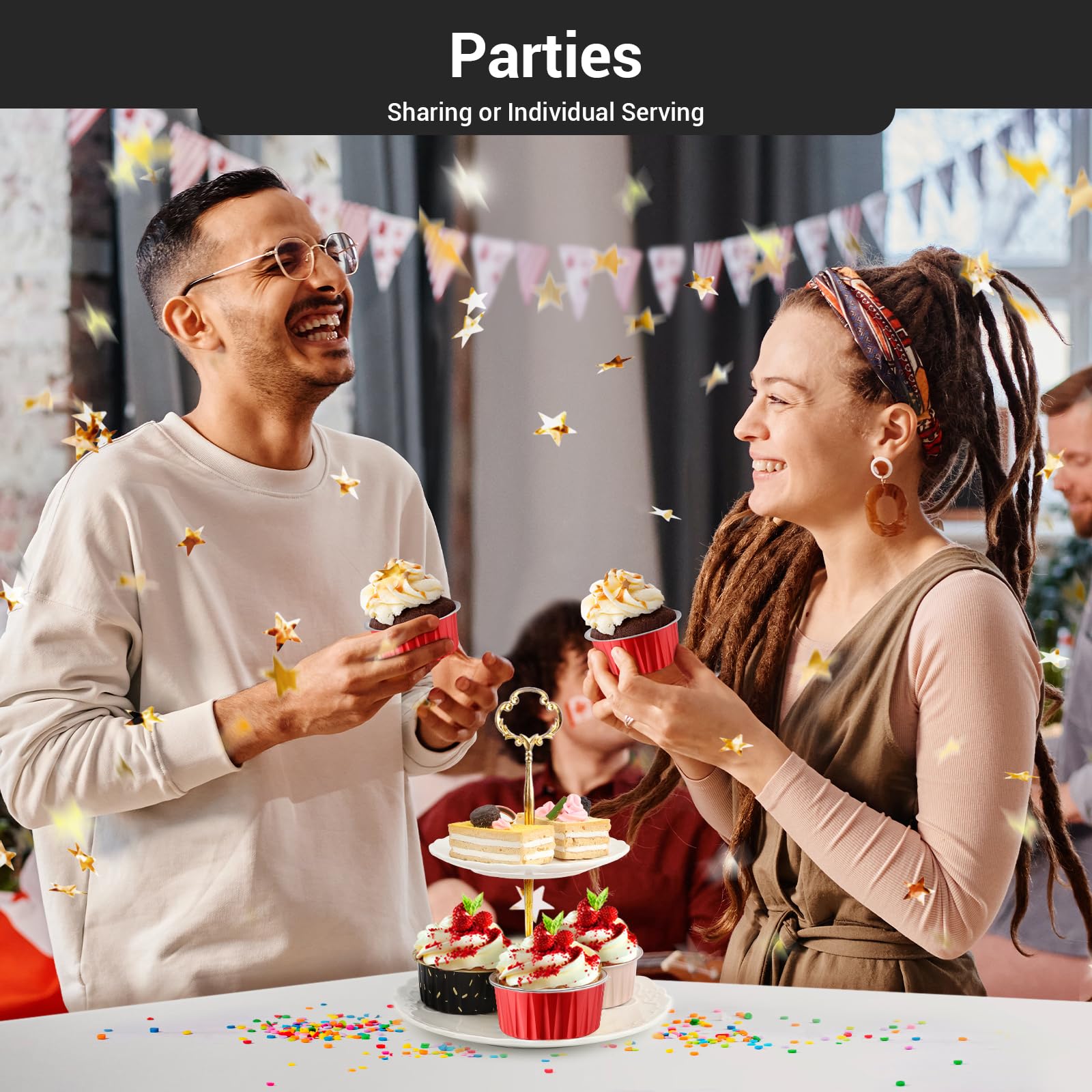 Foto 6 | Forros Para Magdalenas Eusoar, Papel De Aluminio, 125 Ml, Con Tapas, 100 Unidades - Venta Internacional.