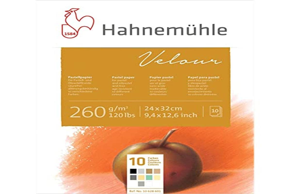 Pad Hahnemühle Velour, 260 G/m², 24 X 32 Cm, 10 Hojas De Colores Mezclados - Venta Internacional.