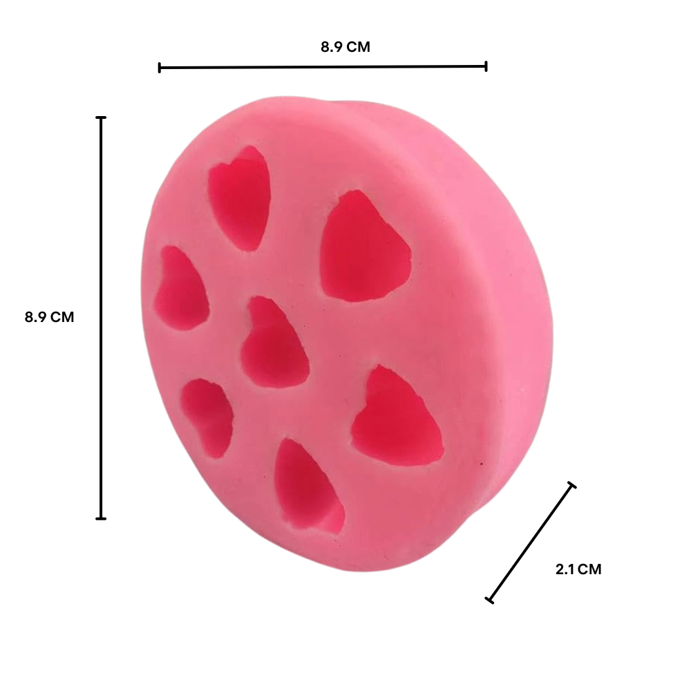 Foto 4 pulgar | Molde De Silicón De 7 Corazones Para Fondant. Chocolate
