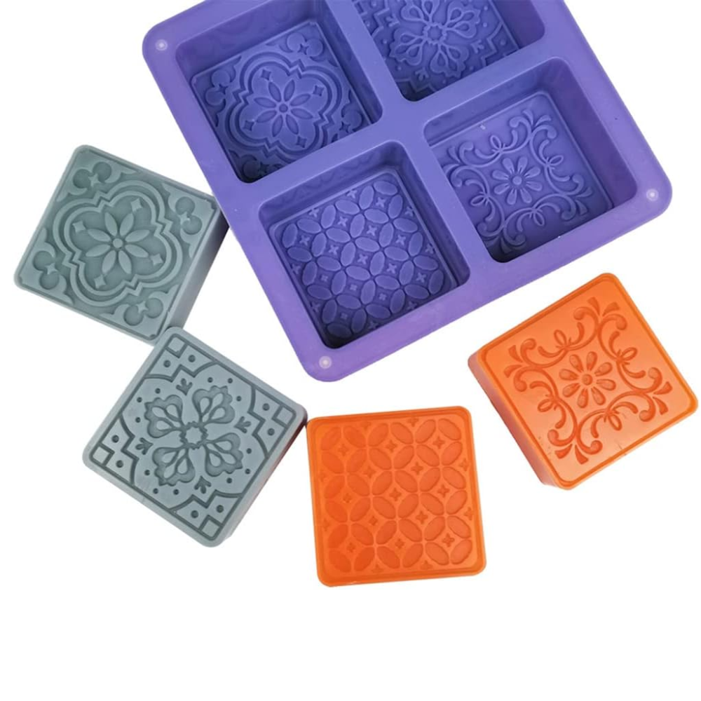 Foto 1 | Molde De Silicón  4 Cuadros Tipo Azulejo Para Hornear