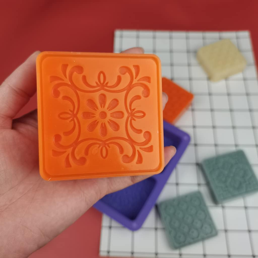 Foto 4 pulgar | Molde De Silicón  4 Cuadros Tipo Azulejo Para Hornear