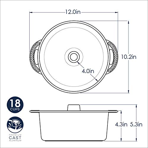Foto 3 pulgar | Molde Para Tartas Nordic Ware Procast Angel Food Cake, 4,2 L - Venta Internacional.