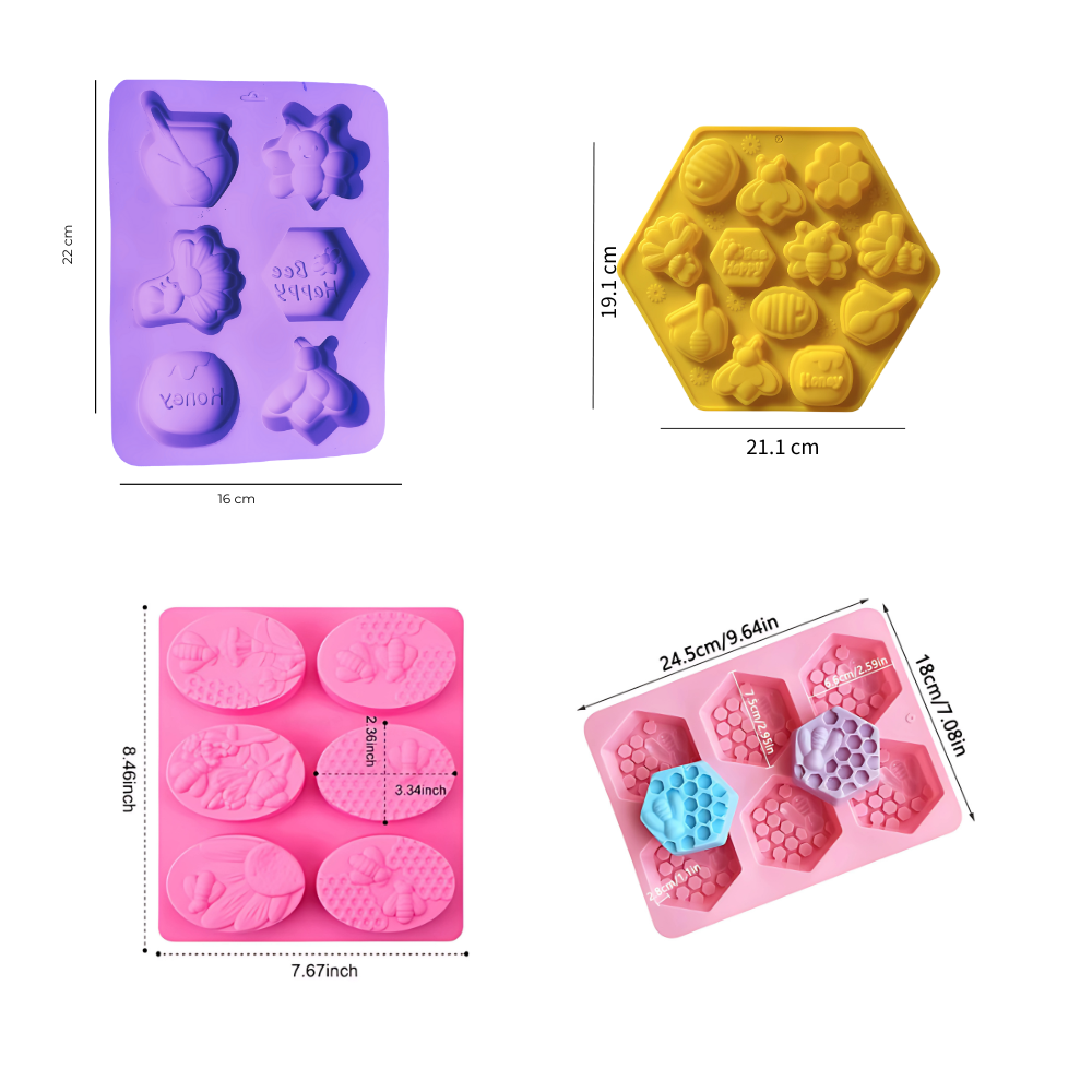 Foto 4 pulgar | Molde De Silicón Para Hornear 4 Piezas Abejas Y Miel