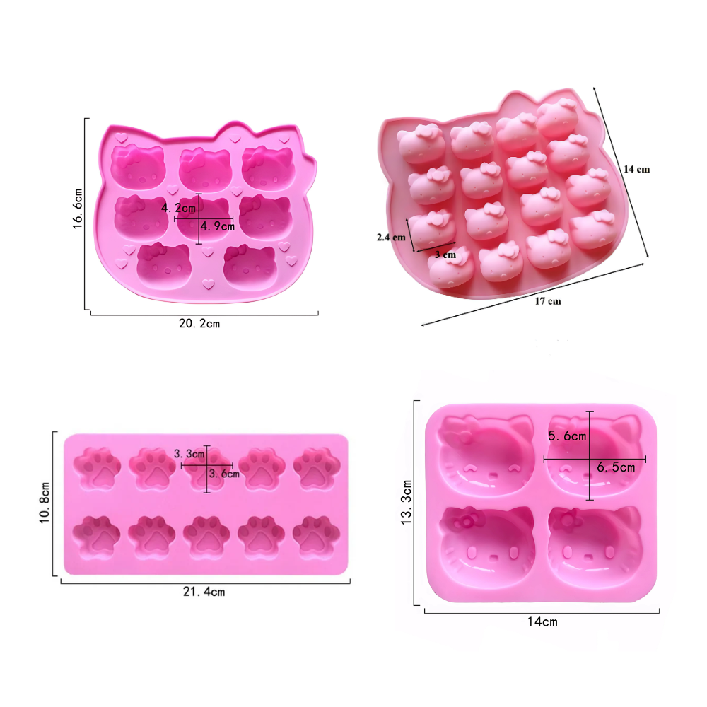 Foto 4 pulgar | Molde Para Hornear De Gatita Con Moño 4 Pz, Molde De Silicón