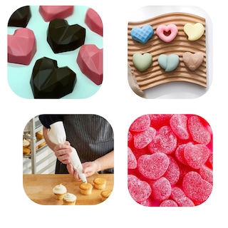 Foto 2 | 3 Moldes De Silicón Para Hornear De Corazón Y 1 Manga Pastelera