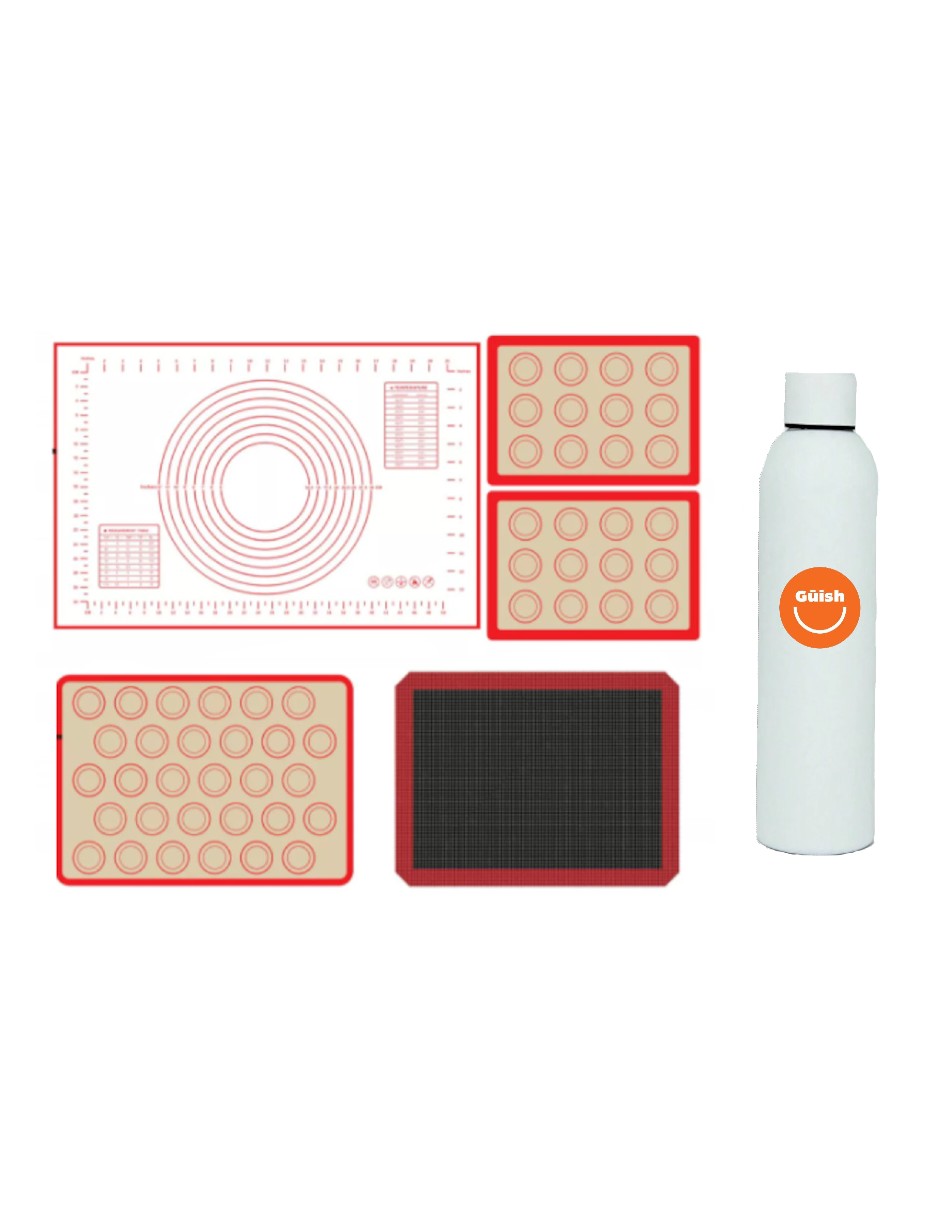Tapete Silicon Para Hornear Antiadherente 5 En 1  + Termo Güish Gratis
