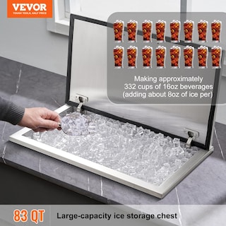 Foto 2 | Enfriador De Hielo Vevor Drop-in De Acero Inoxidable De 40 Qt/38 L Con Cubierta - Venta Internacional.