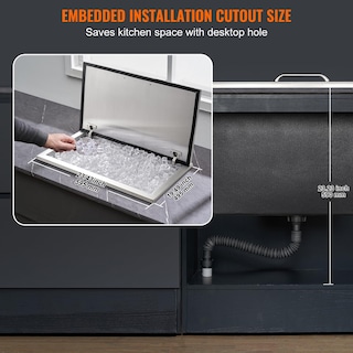 Foto 6 | Enfriador De Hielo Vevor Drop-in De Acero Inoxidable De 40 Qt/38 L Con Cubierta - Venta Internacional.