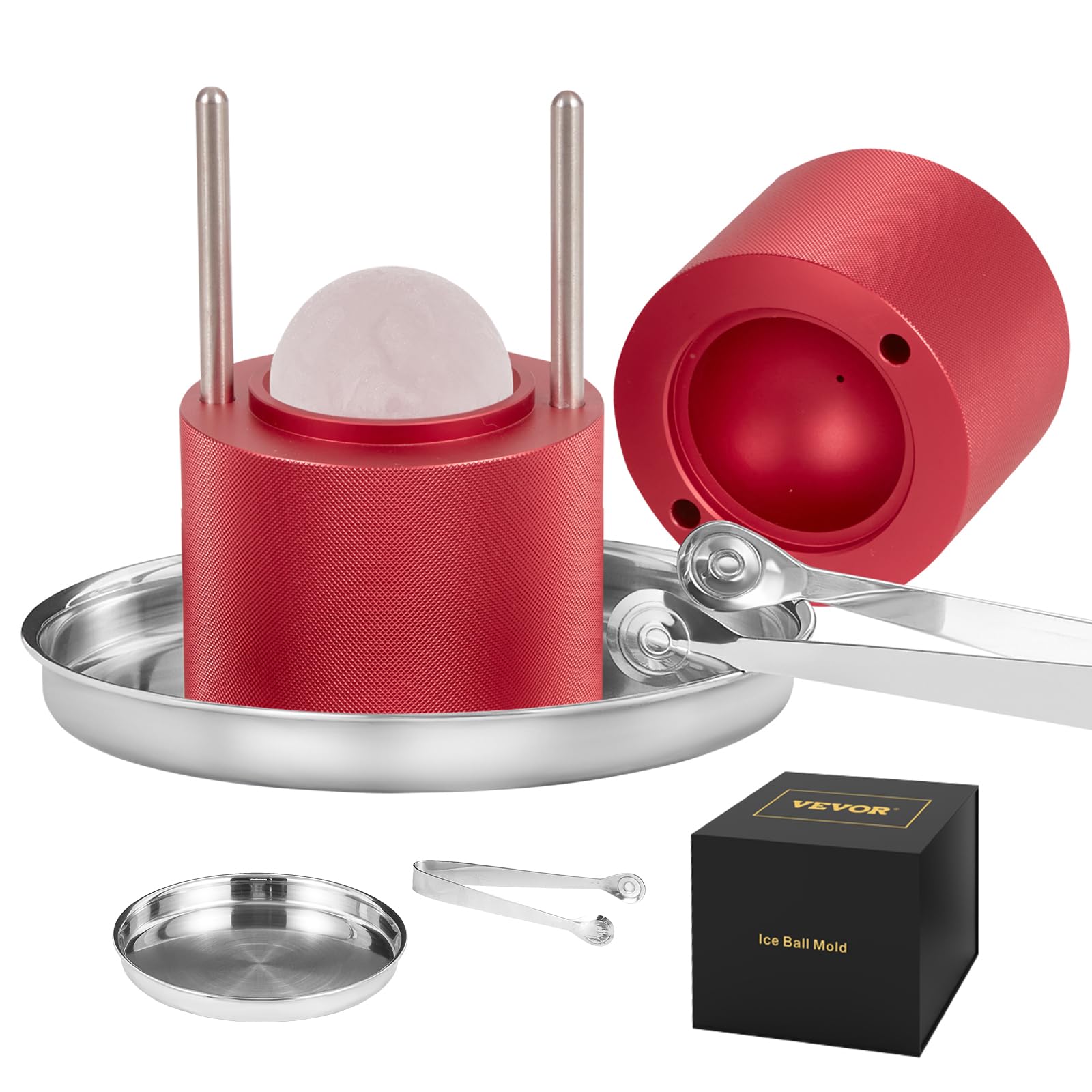 Foto 2 pulgar | Máquina Para Hacer Bolas De Hielo Ice Ball Press Vevor De 2.4 Pulgadas Con Pinza Roja - Venta Internacional.