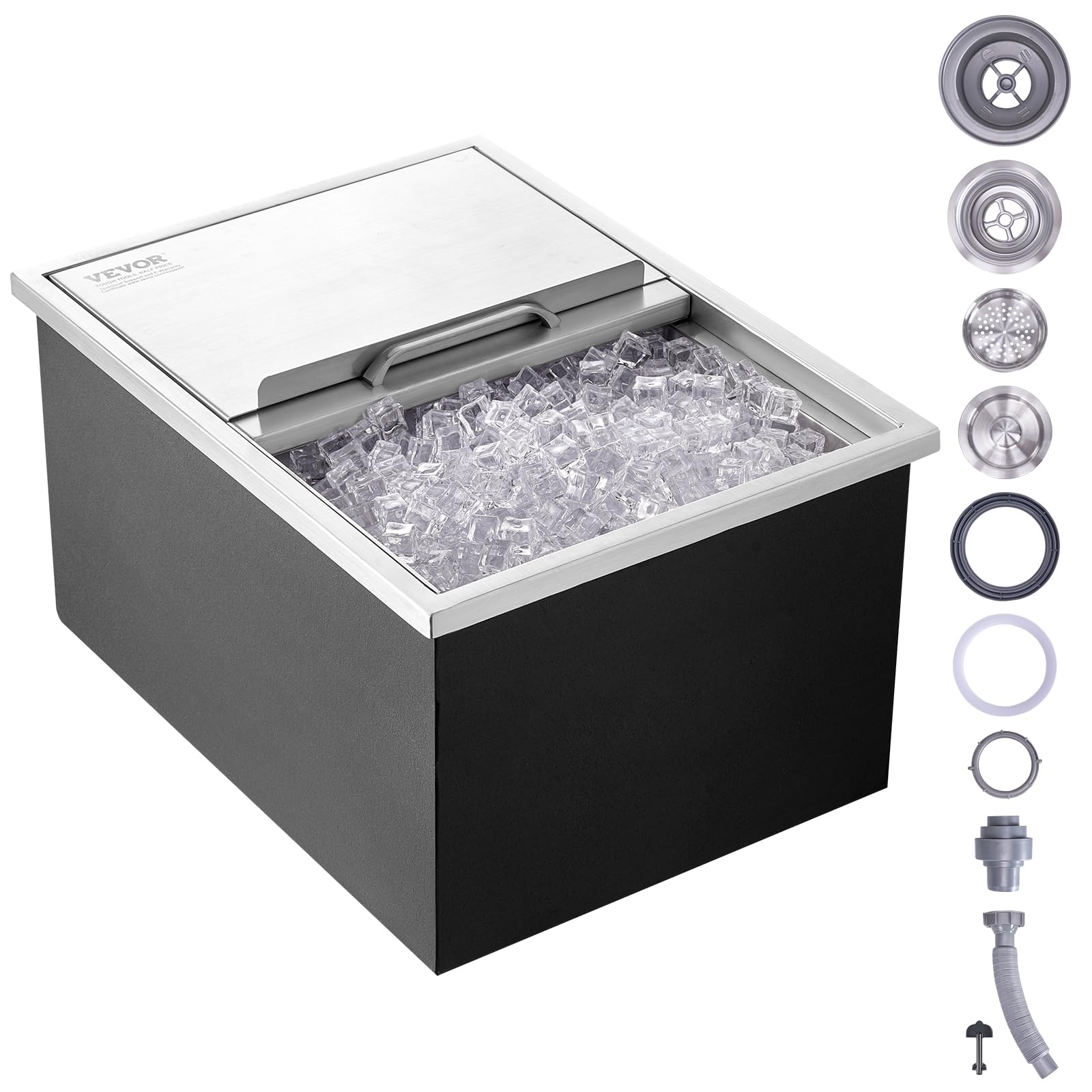 Foto 1 | Enfriador De Hielo Vevor Drop-in De Acero Inoxidable De 40,9 Cuartos De Galón Y 55,23 Litros - Venta Internacional.