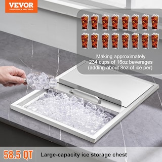 Foto 2 | Enfriador De Hielo Vevor Drop-in De Acero Inoxidable De 40,9 Cuartos De Galón Y 55,23 Litros - Venta Internacional.