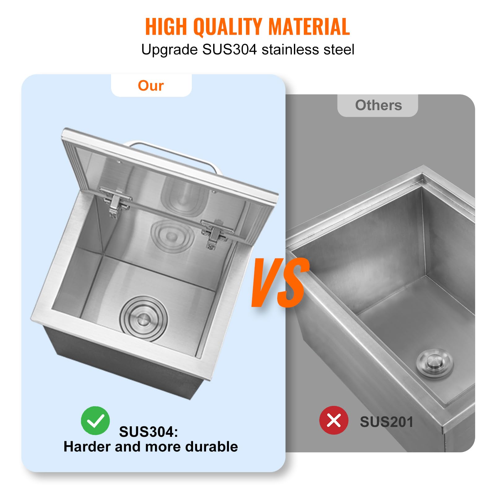 Foto 5 pulgar | Enfriador De Hielo Vevor Drop-in De Acero Inoxidable De 40,9 Cuartos De Galón Y 55,23 Litros - Venta Internacional.