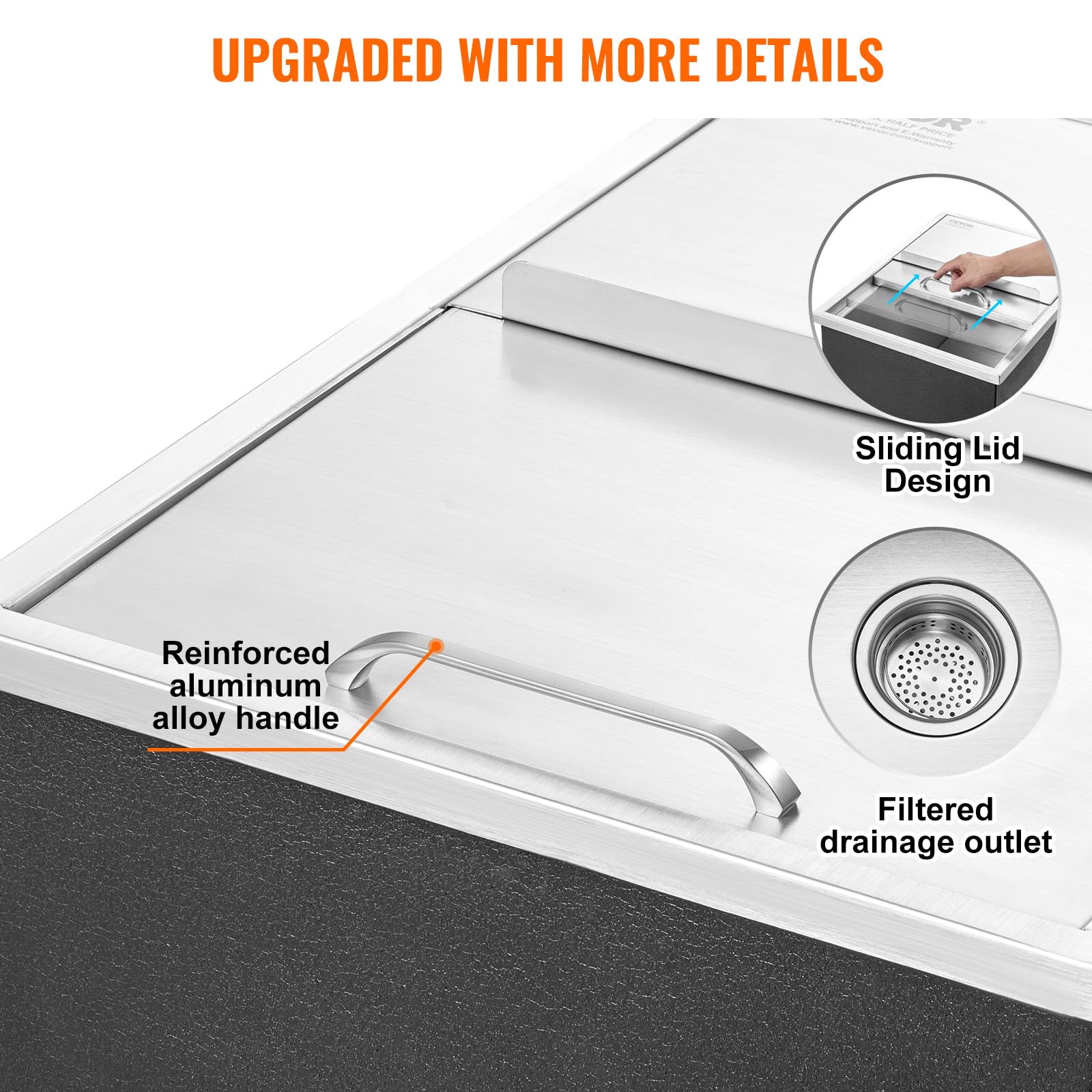 Foto 6 pulgar | Enfriador De Hielo Vevor Drop-in De Acero Inoxidable De 40,9 Cuartos De Galón Y 55,23 Litros - Venta Internacional.