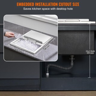 Foto 6 | Enfriador De Hielo Vevor Drop-in De Acero Inoxidable De 40,9 Cuartos De Galón Y 55,23 Litros - Venta Internacional.