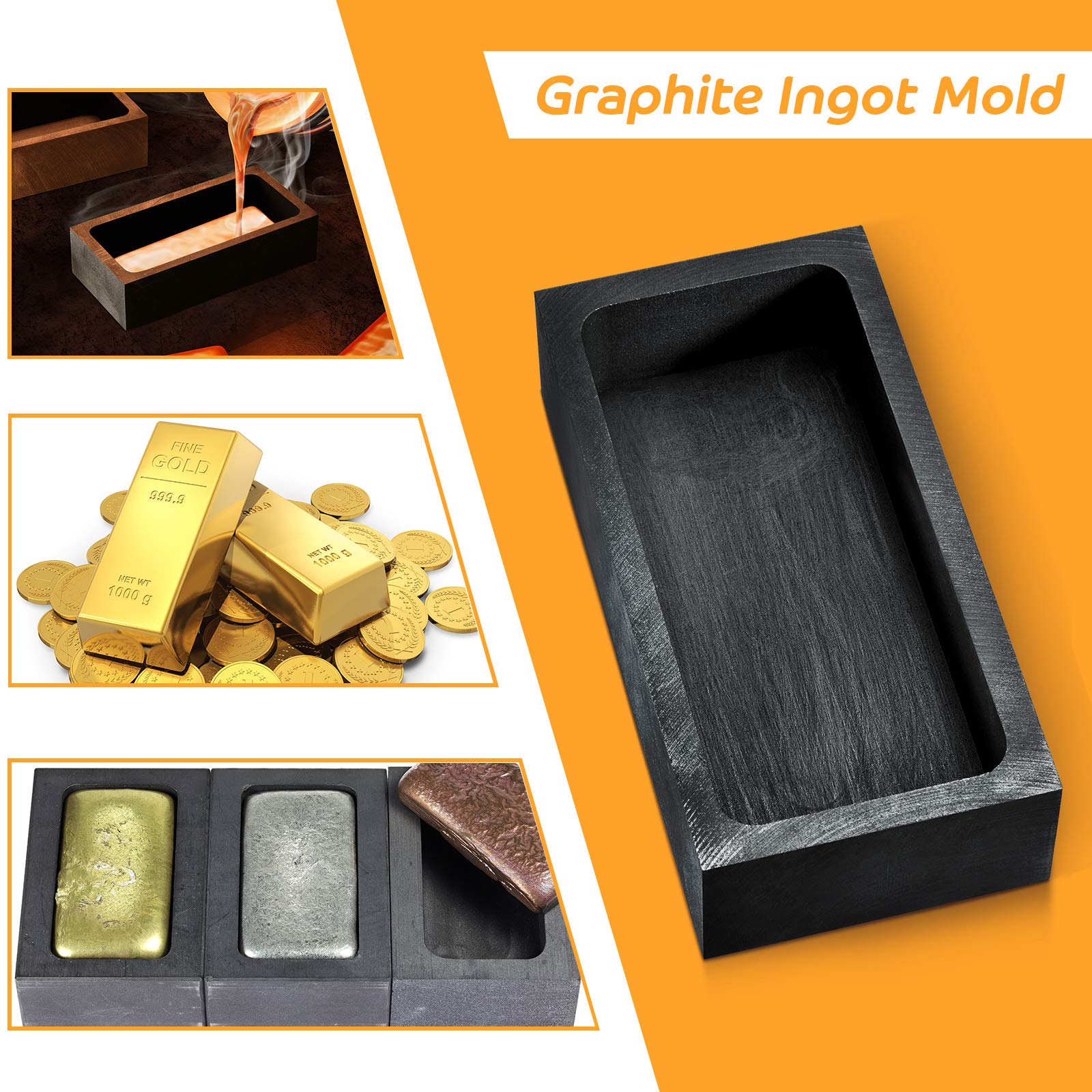 Foto 4 | Crisol De Lingotes De Grafito Para Fundir Metal Dorado Y Plateado - Venta Internacional.