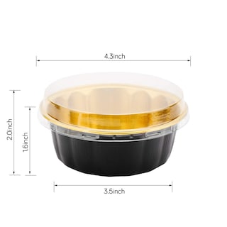 Foto 2 | Moldeadores Desechables Beasea 235 Ml, Paquete De 100 Unidades, Aluminio Negro Dorado - Venta Internacional.