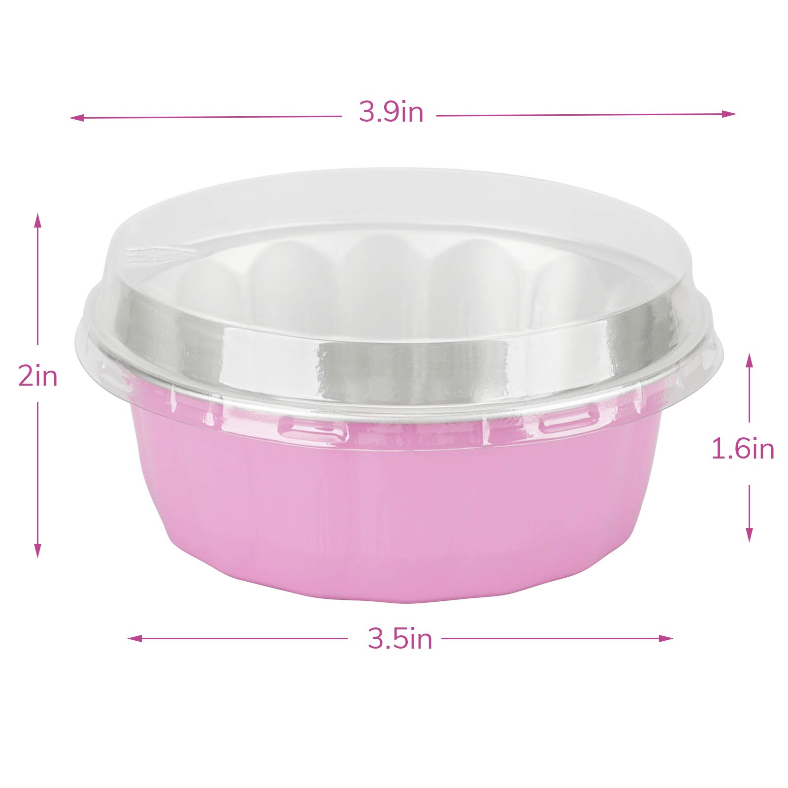 Foto 3 pulgar | Moldes Desechables Beasea De Aluminio Rosa, 235 Ml, Paquete De 100 Con Tapas - Venta Internacional.