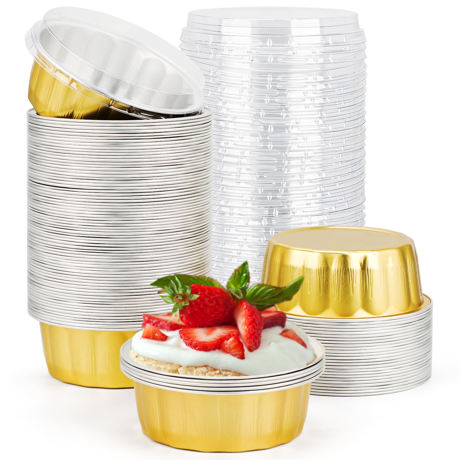 Foto 1 | Moldes Desechables Beasea 235 Ml, Paquete De 100 Con Tapas De Aluminio - Venta Internacional.