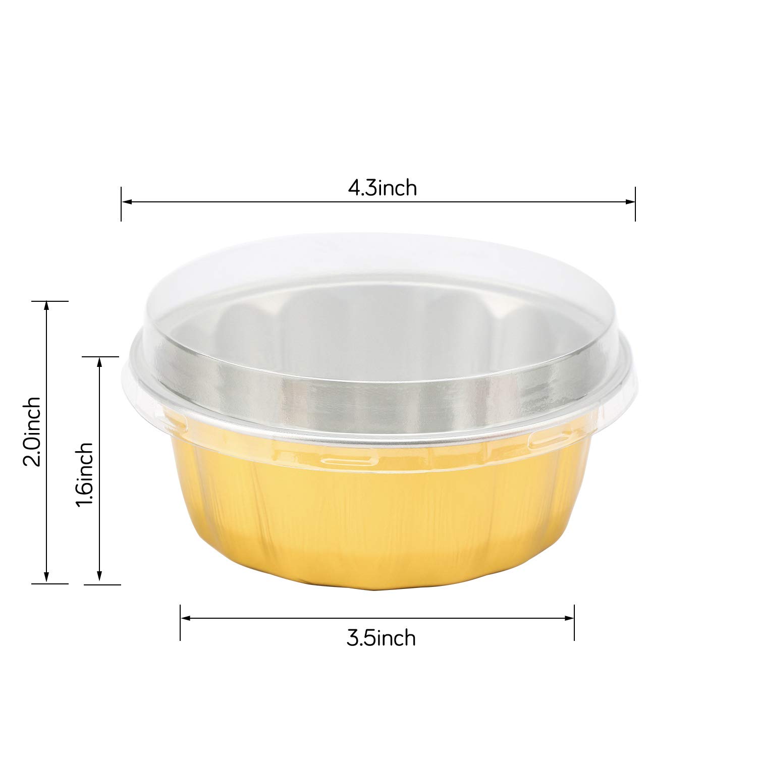 Foto 2 | Moldes Desechables Beasea 235 Ml, Paquete De 100 Con Tapas De Aluminio - Venta Internacional.